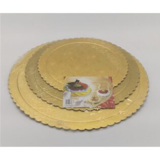 3pcs cake board Imported (8in-10in-12in) - Round Gold