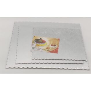 3pcs cake board Imported (8in-10in-12in) - Square Silver