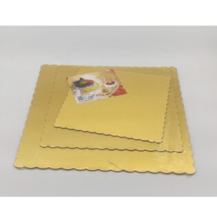 3pcs cake board Imported (8in-10in-12in) - Square Gold