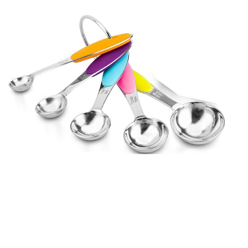 5pc SS Measuring Spoon with Silicone Grip