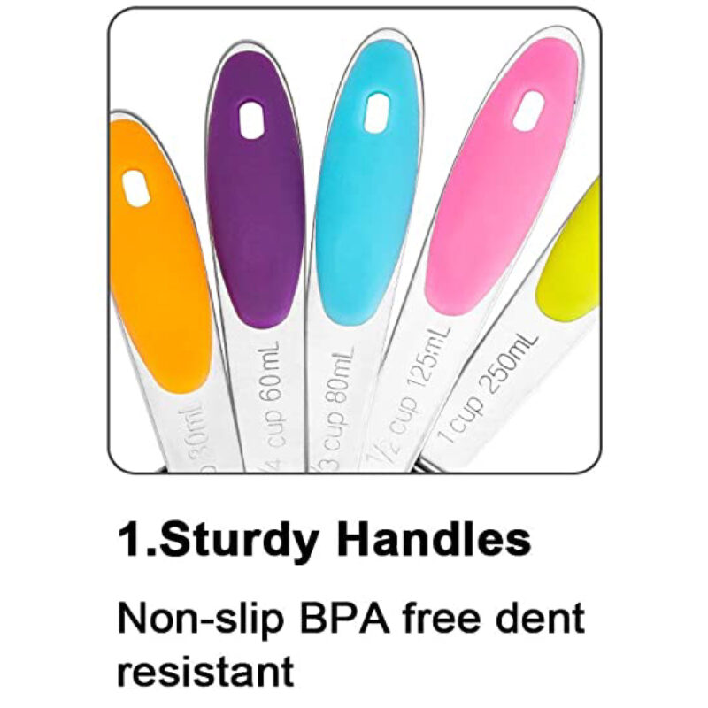 5pc SS Measuring Spoon with Silicone Grip - Image 2